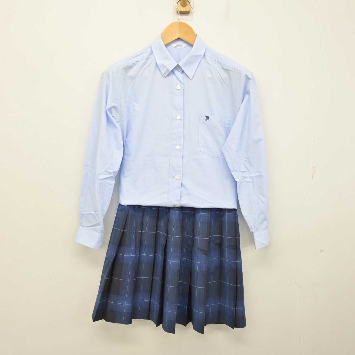 【中古】岐阜県 海津明誠高等学校 女子制服 2点 (シャツ・スカート) sf059695