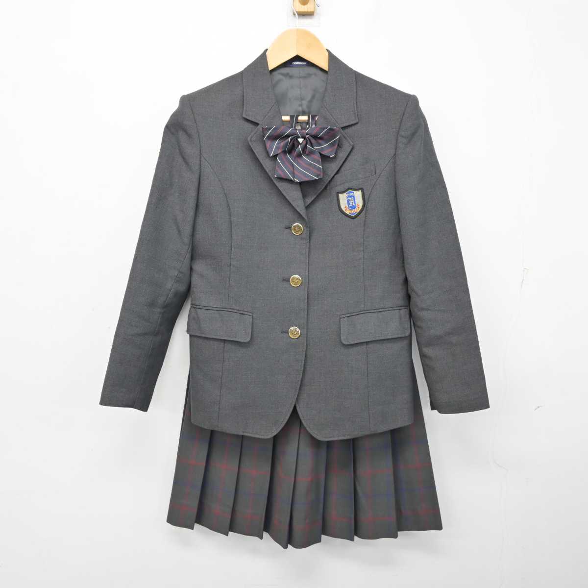 【中古】愛知県 豊田東高等学校 女子制服 4点 (ブレザー・スカート) sf059707