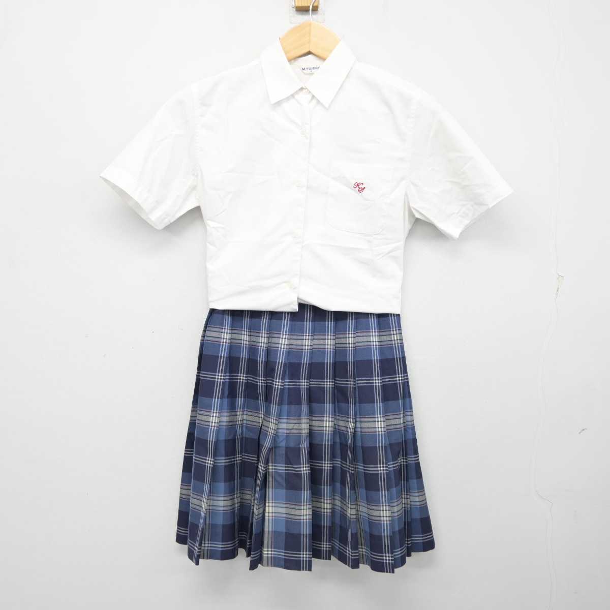 【中古】千葉県 木更津総合高等学校 女子制服 3点 (ニットベスト・シャツ・スカート) sf059729