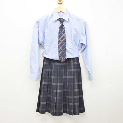 【中古】岡山県 和気閑谷高等学校 女子制服 5点 (ブレザー・ニット・シャツ・スカート) sf059730