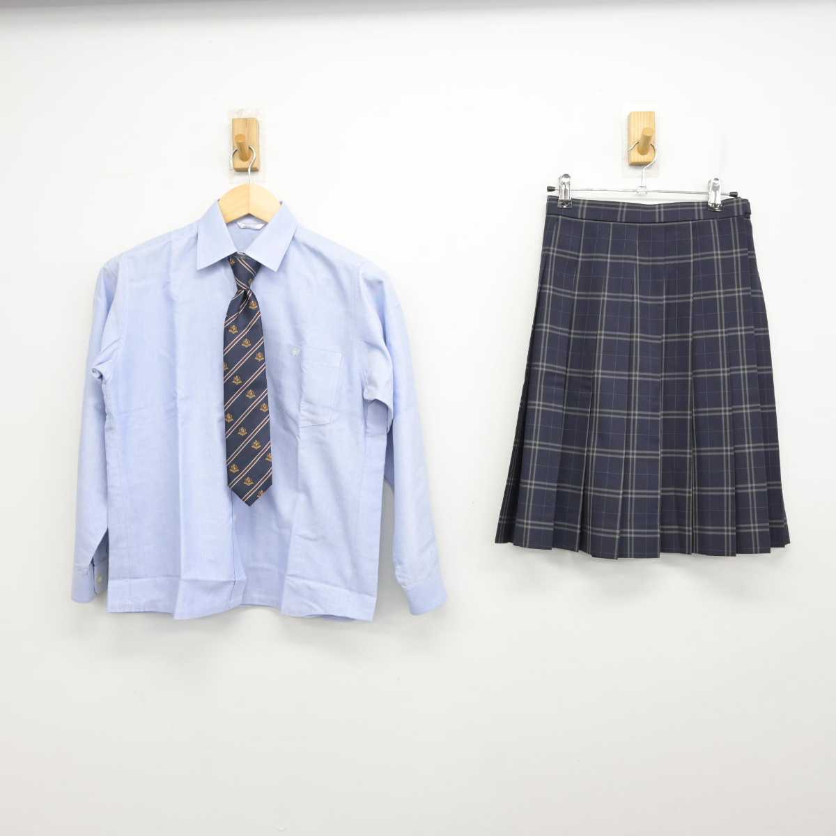 【中古】岡山県 和気閑谷高等学校 女子制服 5点 (ブレザー・ニット・シャツ・スカート) sf059730