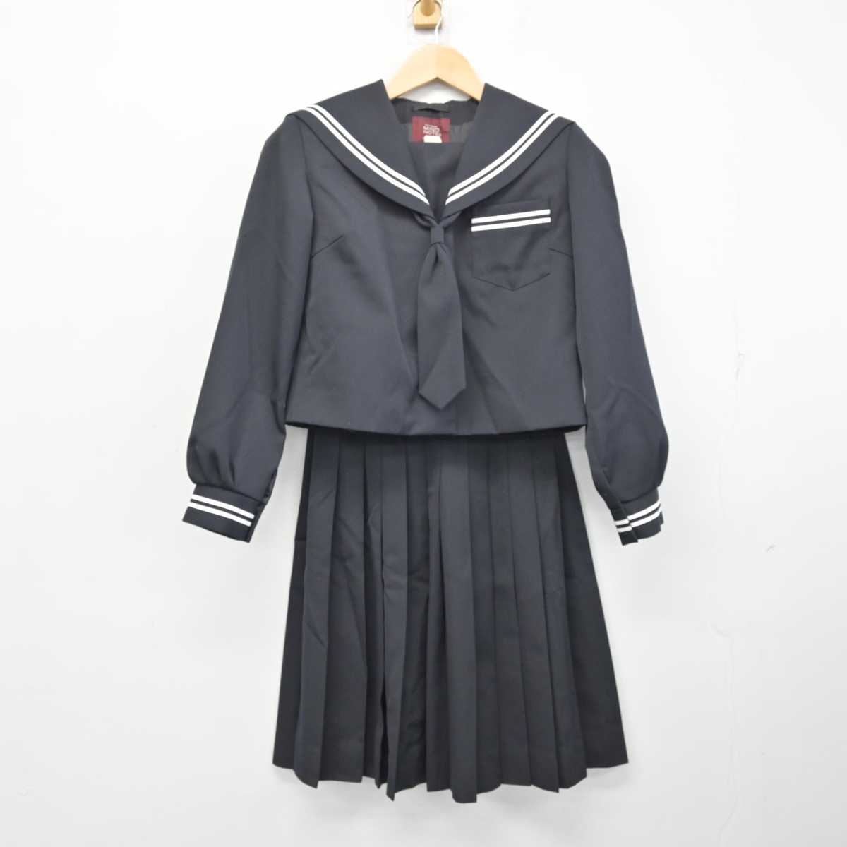 【中古】北海道 紋別中学校 女子制服 5点 (セーラー服・スカート) sf059750