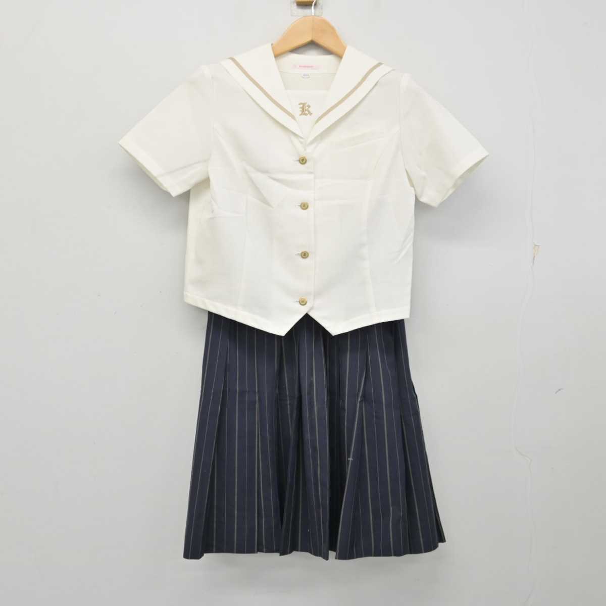 【中古】愛媛県 小松高等学校 女子制服 3点 (セーラー服・スカート) sf059761