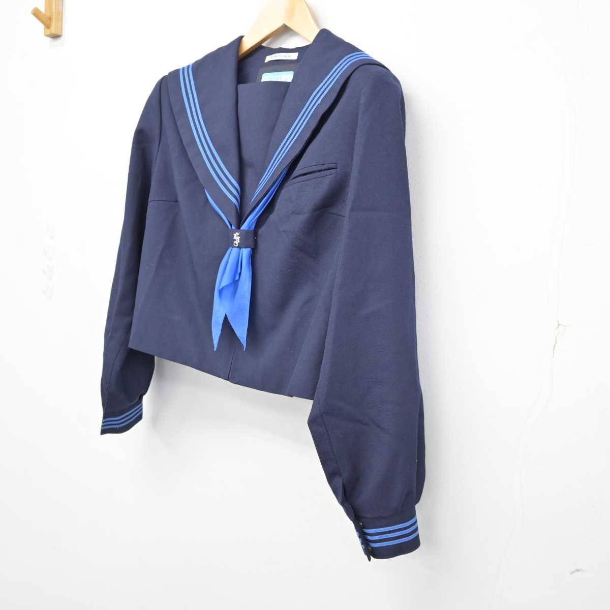 【中古】滋賀県 城山中学校 女子制服 2点 (セーラー服) sf059764