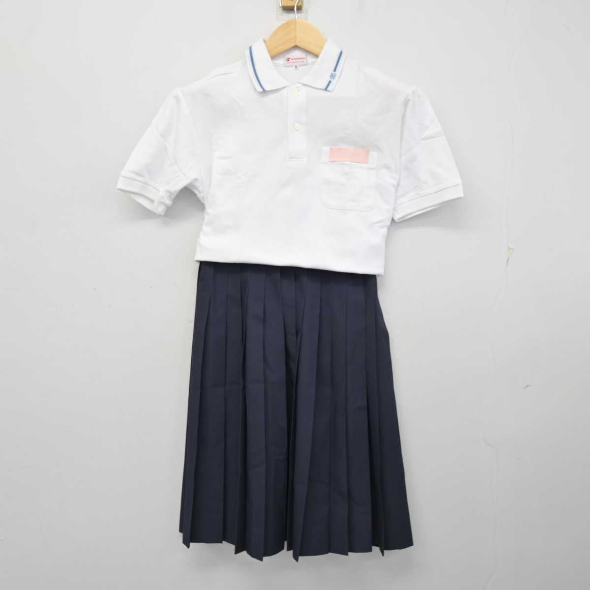 【中古】滋賀県 城山中学校 女子制服 3点 (シャツ・スカート) sf059765