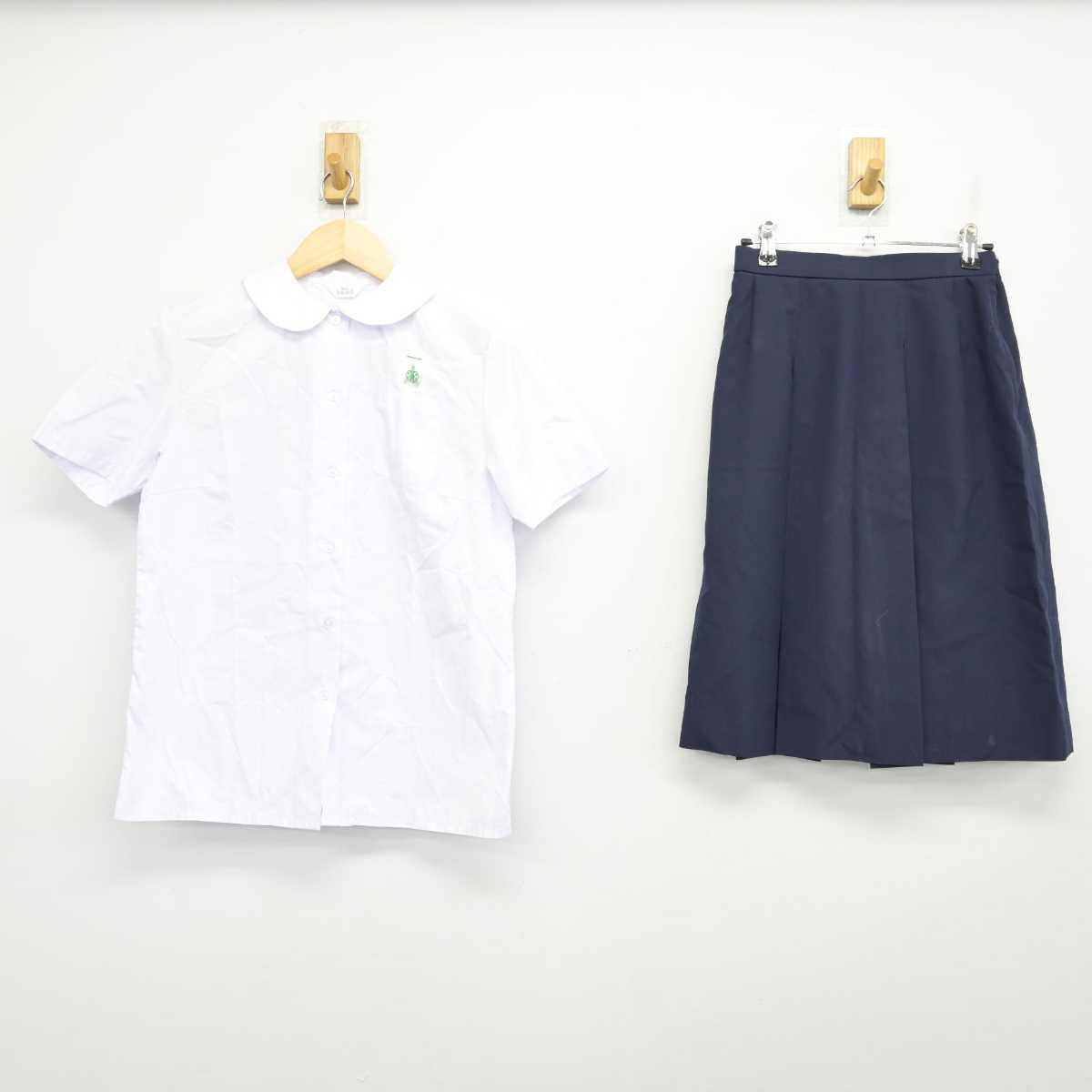 【中古】静岡県 大里中学校 女子制服 2点 (シャツ・スカート) sf059778