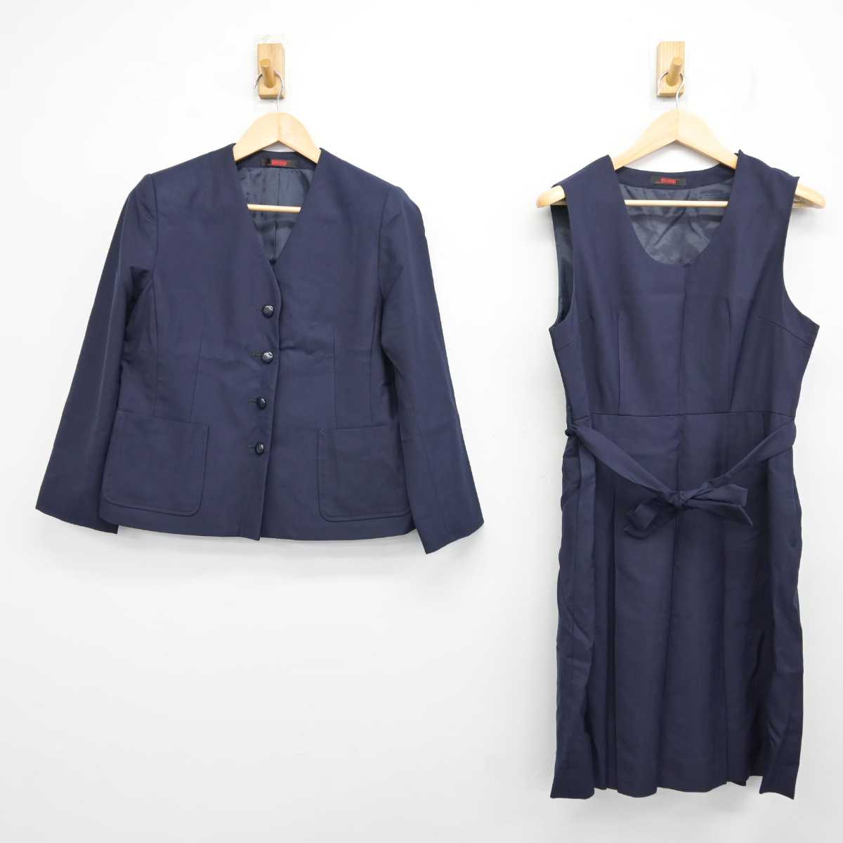 【中古】広島県 広島大学附属福山高等学校 女子制服 2点 (ブレザー・ジャンパースカート) sf059784