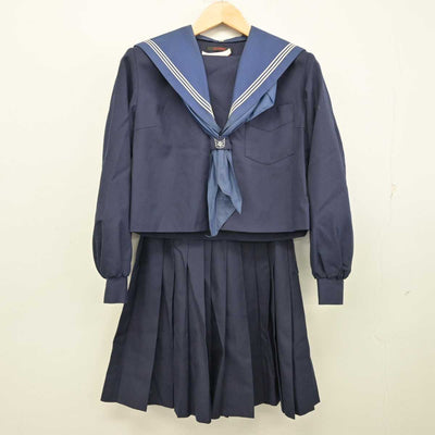 【中古】大阪府 茨木市立三島中学校 女子制服 4点 (セーラー服・スカート) sf059786