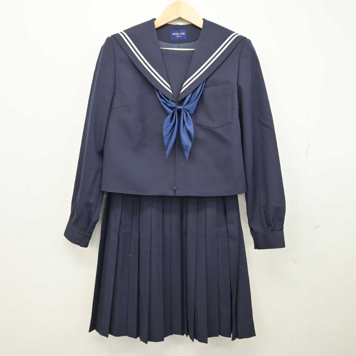 【中古】岐阜県 恵那西中学校 女子制服 4点 (セーラー服・セーラー服・スカート) sf059787