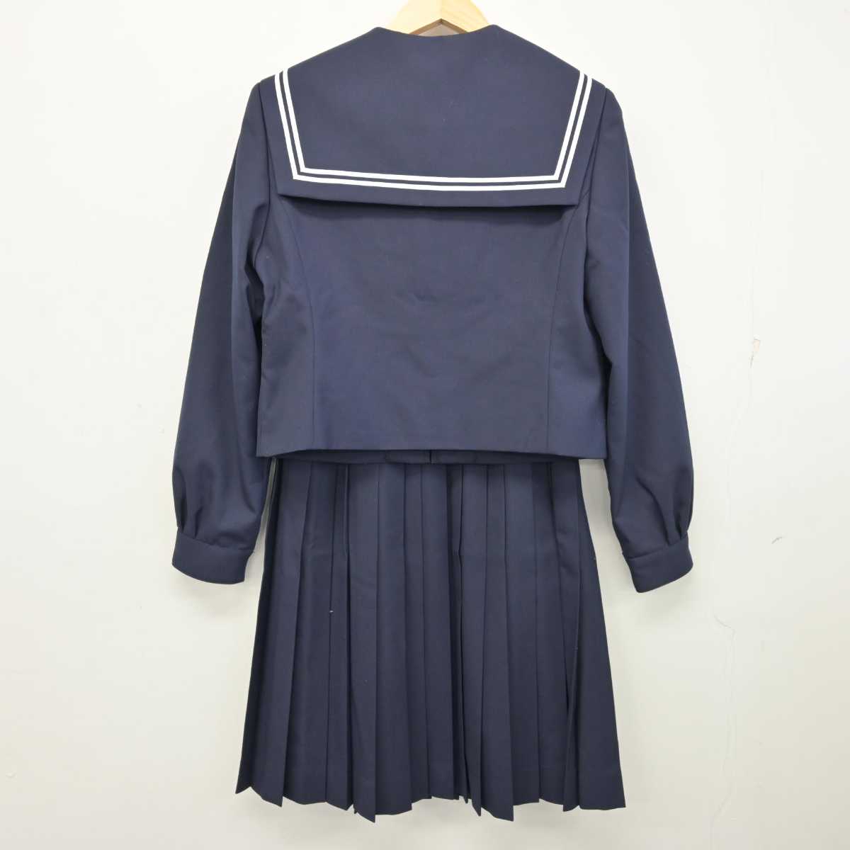 【中古】岐阜県 恵那西中学校 女子制服 4点 (セーラー服・セーラー服・スカート) sf059787