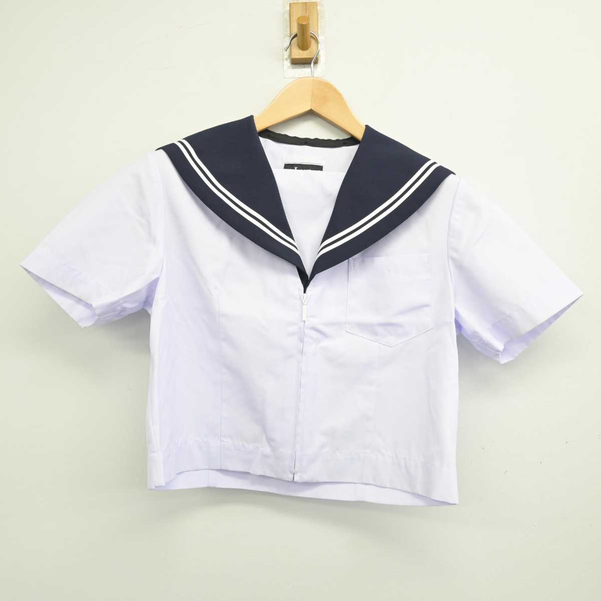 【中古】岐阜県 恵那西中学校 女子制服 4点 (セーラー服・セーラー服・スカート) sf059787