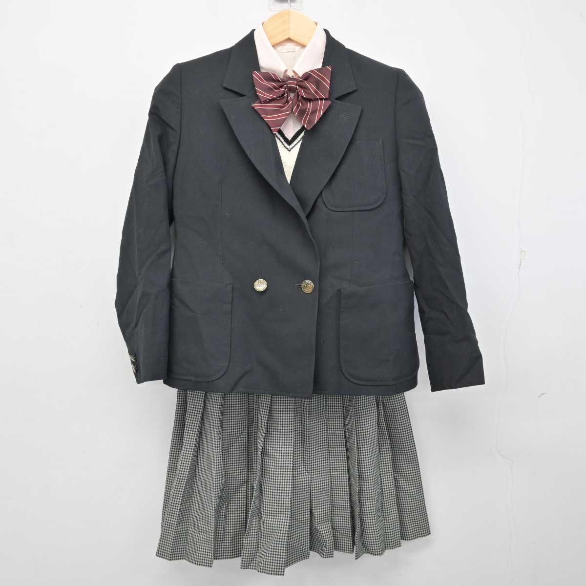 【中古】静岡県 熱海高等学校 女子制服 5点 (ブレザー・ニット・シャツ・スカート) sf059790