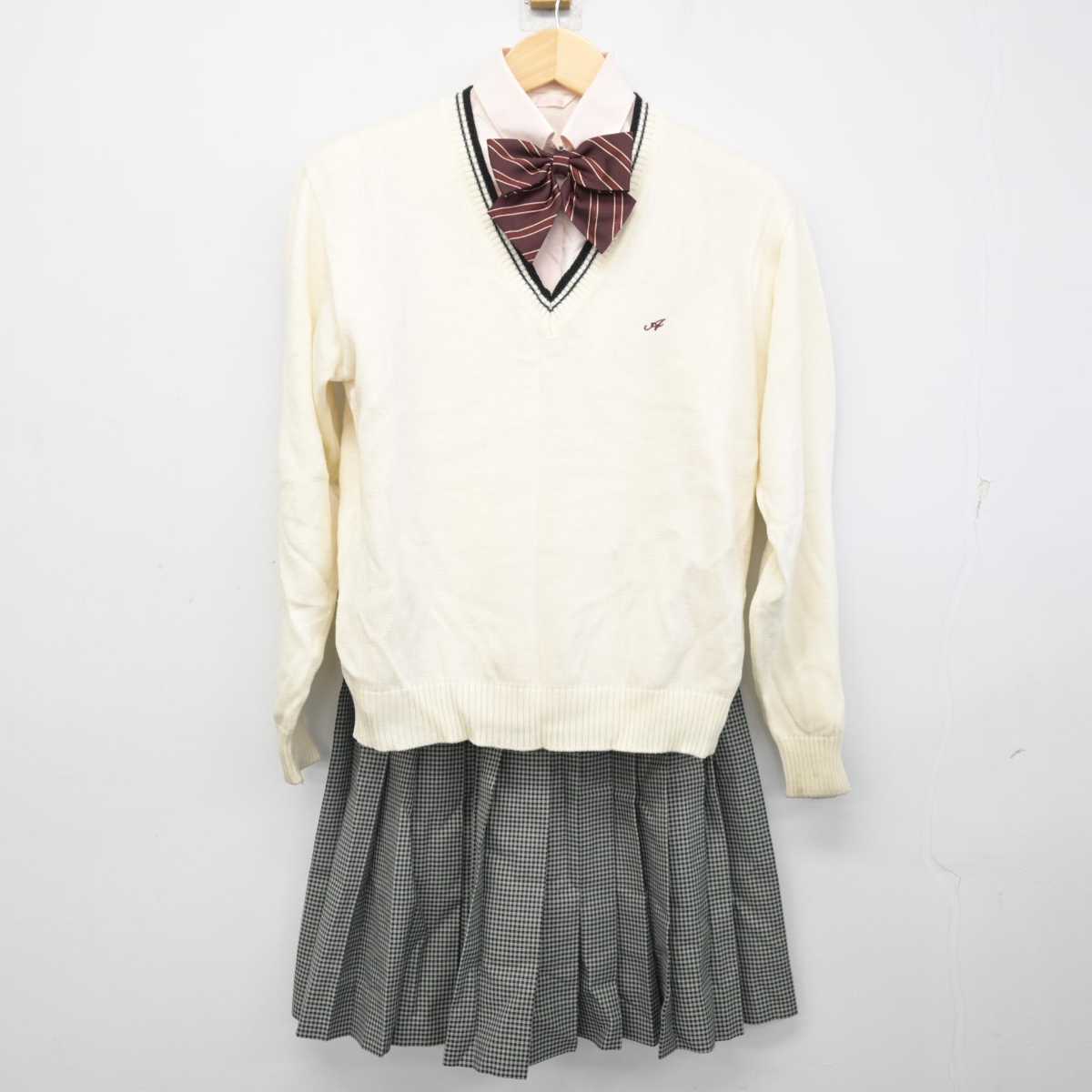 【中古】静岡県 熱海高等学校 女子制服 5点 (ブレザー・ニット・シャツ・スカート) sf059790