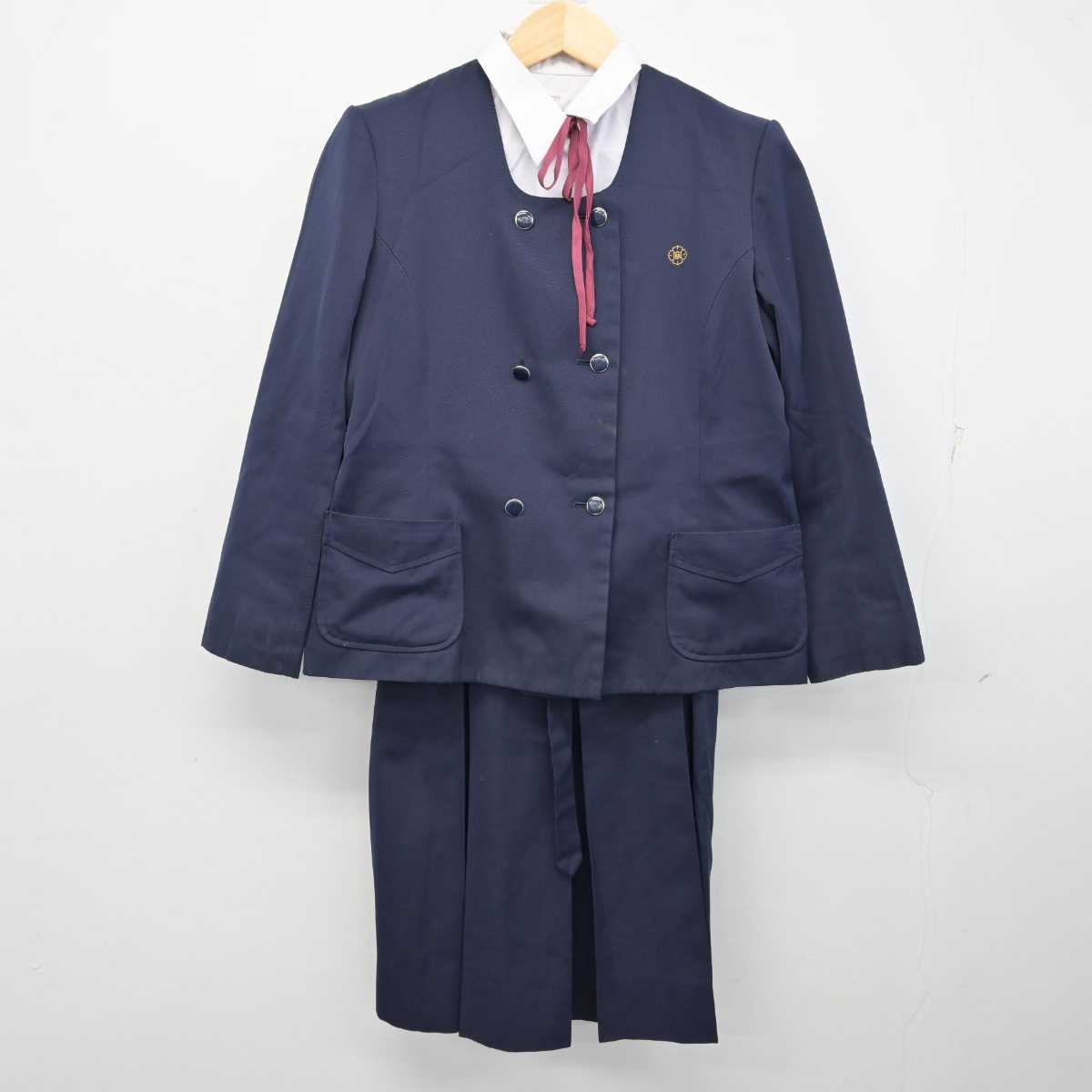 【中古】高知県 愛宕中学校 女子制服 4点 (ブレザー・シャツ・ジャンパースカート) sf059793