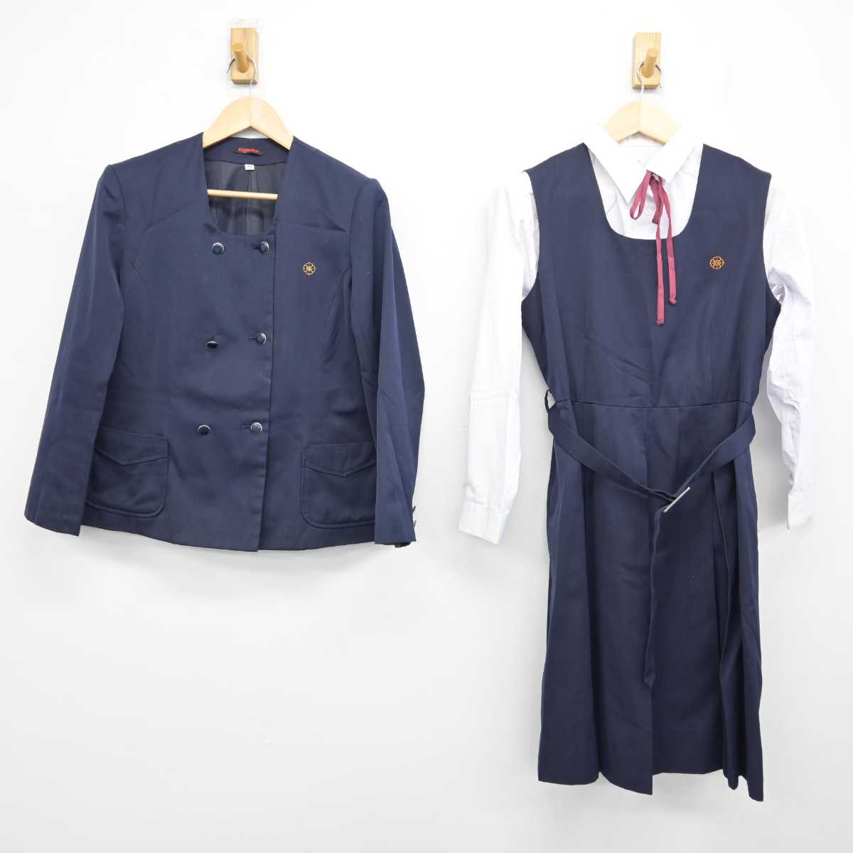 【中古】高知県 愛宕中学校 女子制服 4点 (ブレザー・シャツ・ジャンパースカート) sf059793