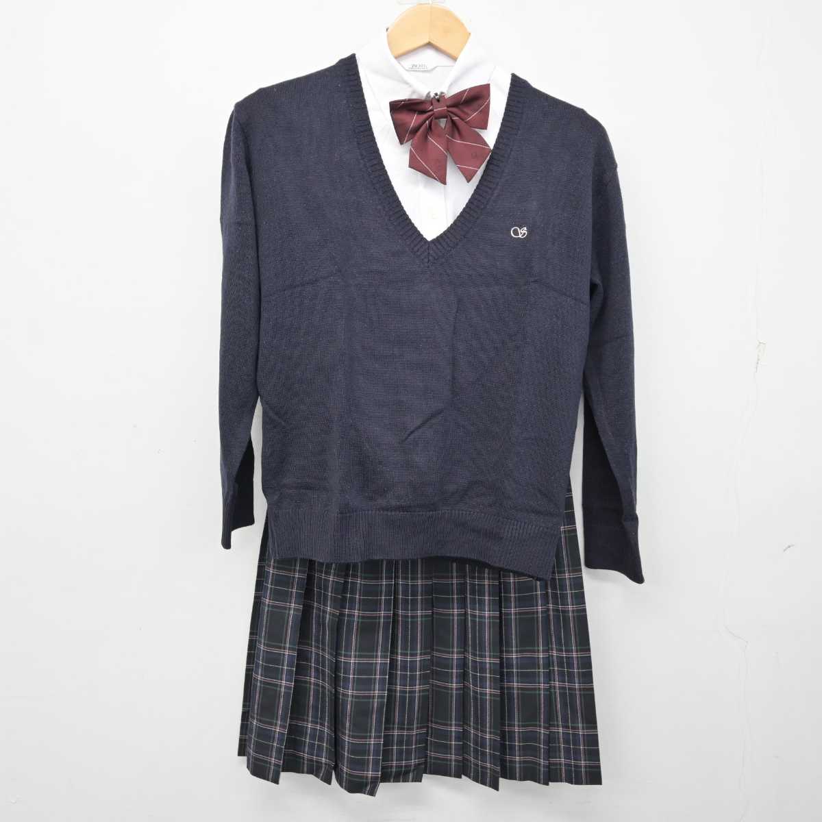 【中古】福岡県 星琳高等学校 女子制服 6点 (ブレザー・ニット・シャツ・スカート) sf059801