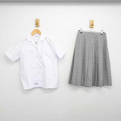 【中古】福岡県 曽根中学校 女子制服 2点 (シャツ・スカート) sf059824