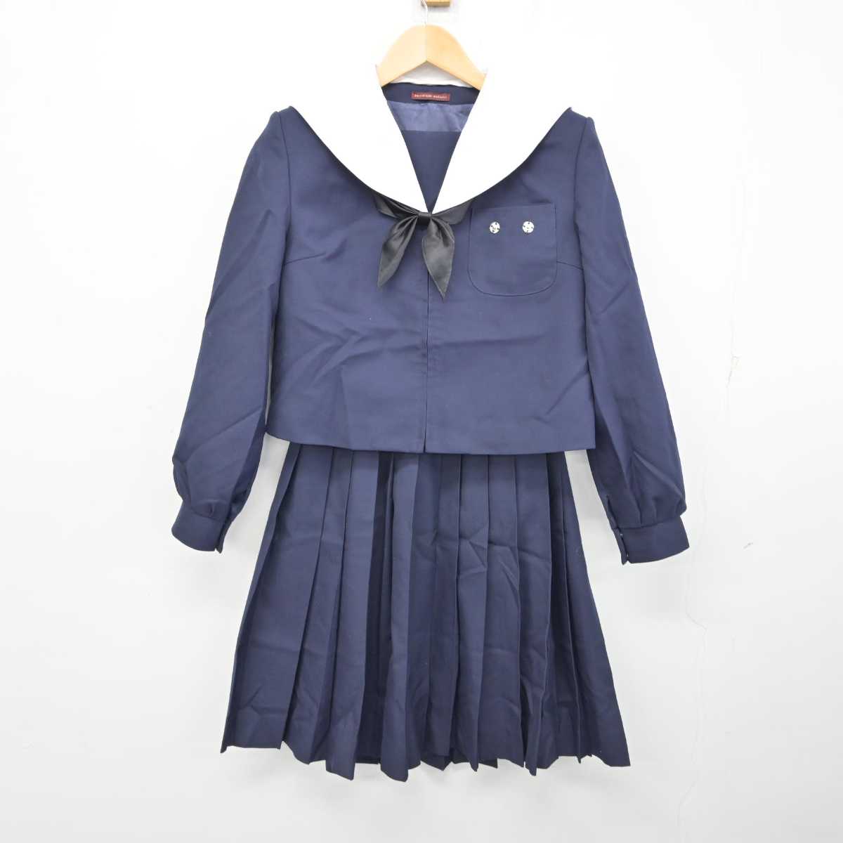 【中古】岐阜県 笠松中学校 女子制服 3点 (セーラー服・スカート) sf059844