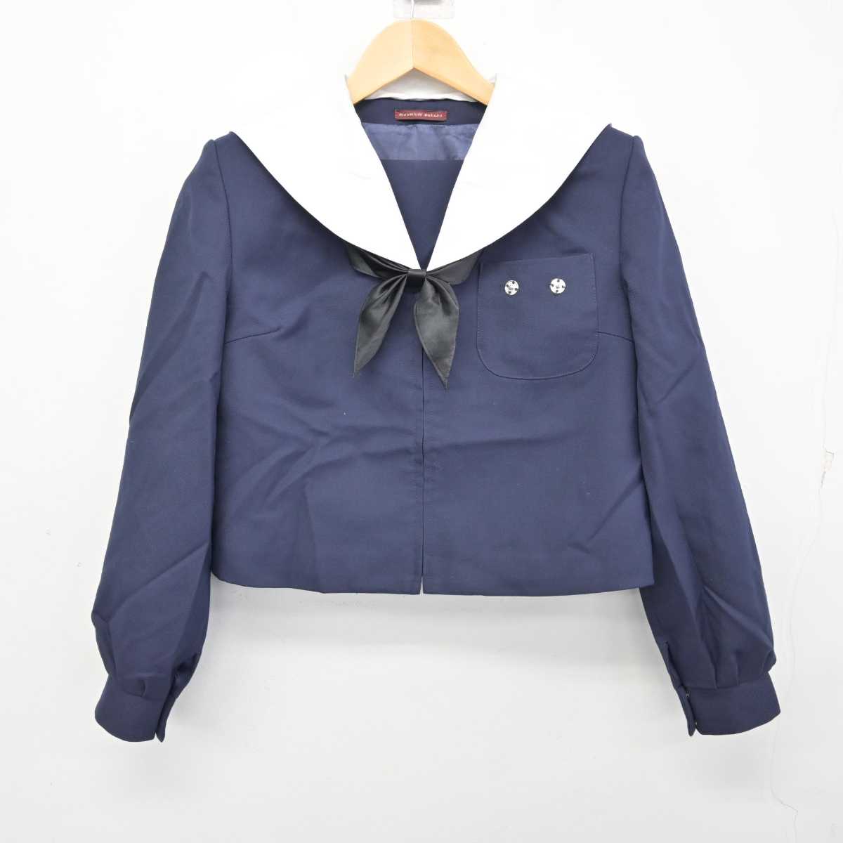 【中古】岐阜県 笠松中学校 女子制服 3点 (セーラー服・スカート) sf059844