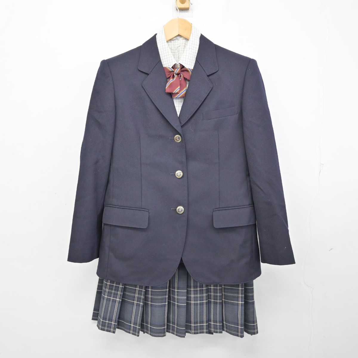 【中古】山口県 新南陽高等学校 女子制服 5点 (ブレザー・シャツ・スカート) sf059846