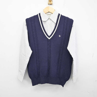 【中古】山口県 新南陽高等学校 女子制服 2点 (ニットベスト・シャツ) sf059847