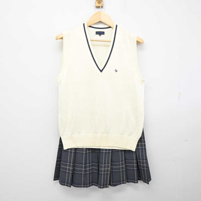 【中古】山口県 新南陽高等学校 女子制服 3点 (ニットベスト・スカート) sf059848