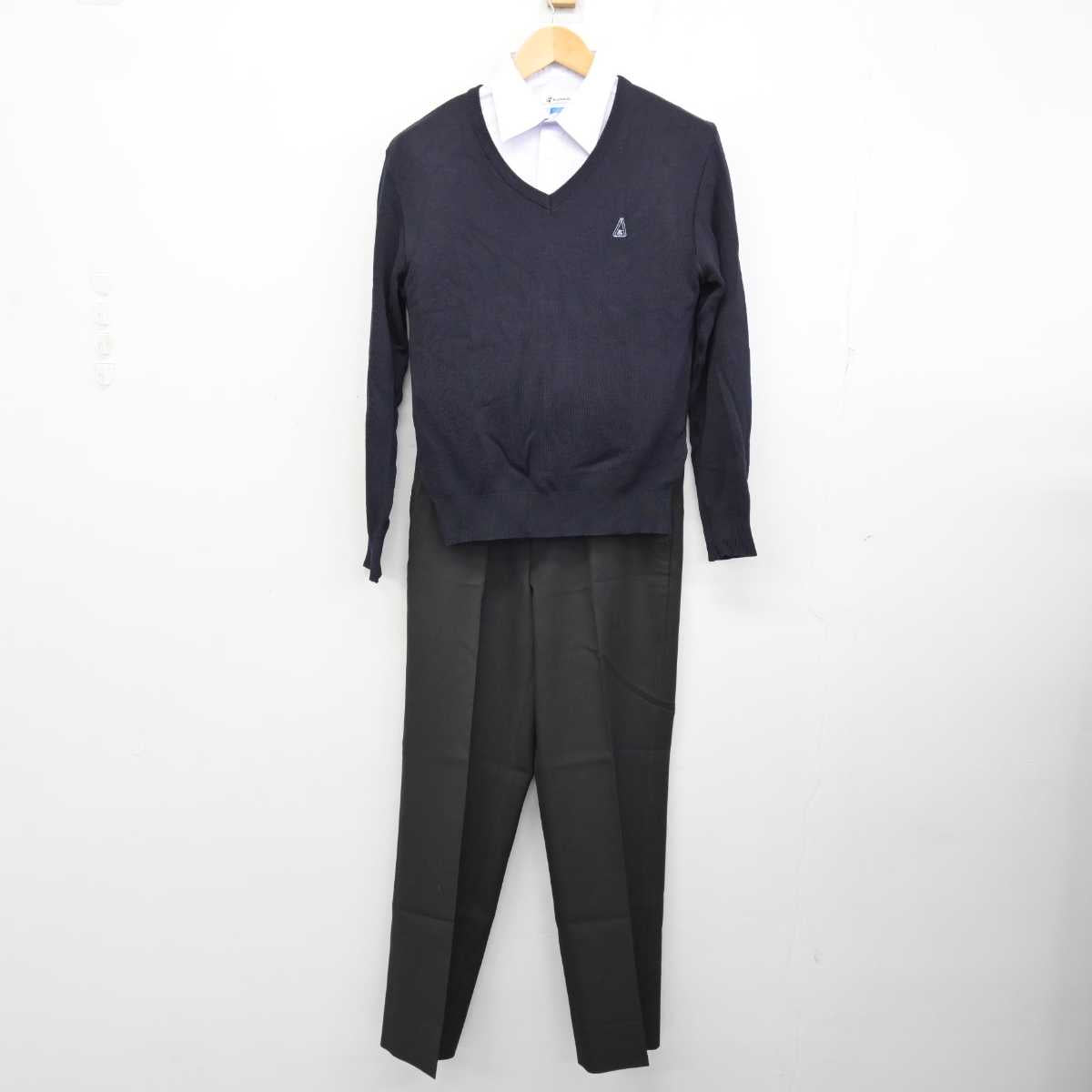 【中古】大阪府 北千里高等学校 男子制服 3点 (ニット・シャツ・ズボン) sf059855