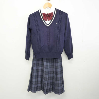 【中古】愛知県  岩津高等学校 女子制服 5点 (ブレザー・ニット・シャツ・スカート) sf059880