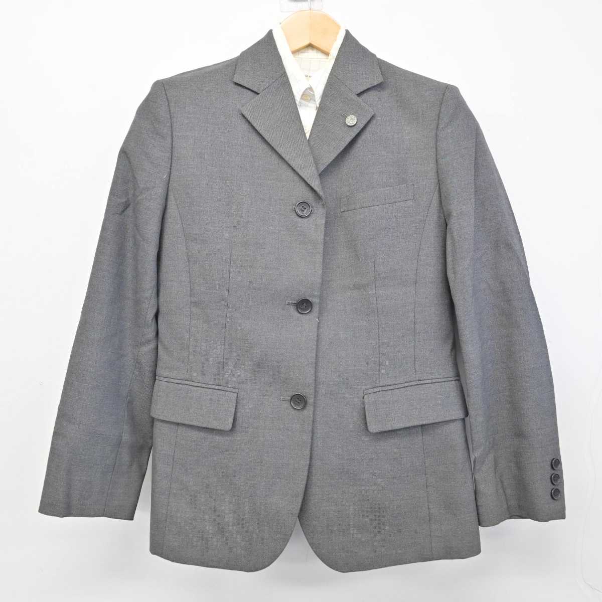 【中古】宮崎県 宮崎学園高等学校 女子制服 3点 (ブレザー・シャツ) sf059906