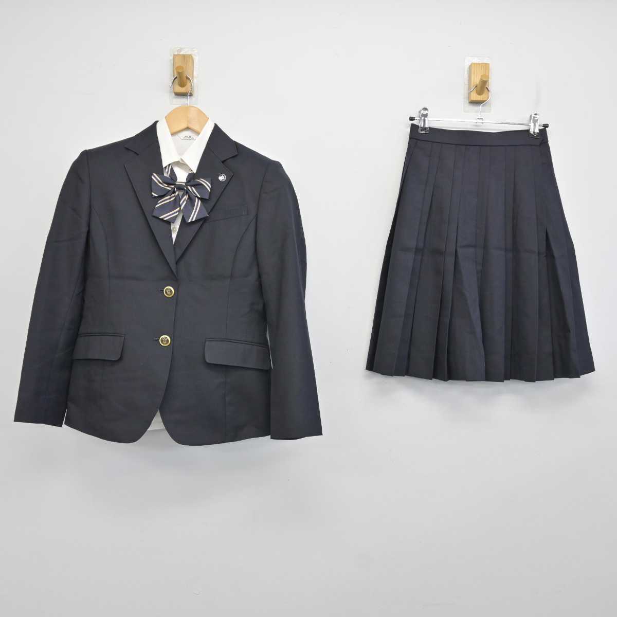 【中古】神奈川県 法政大学第二高等学校 女子制服 5点 (ブレザー・シャツ・スカート) sf059912