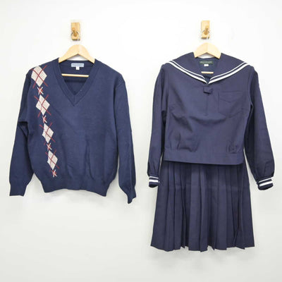 【中古】石川県 遊学館高等学校 女子制服 3点 (ニット・セーラー服・スカート) sf059917