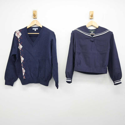 【中古】石川県 遊学館高等学校 女子制服 3点 (ニット・セーラー服・スカート) sf059917