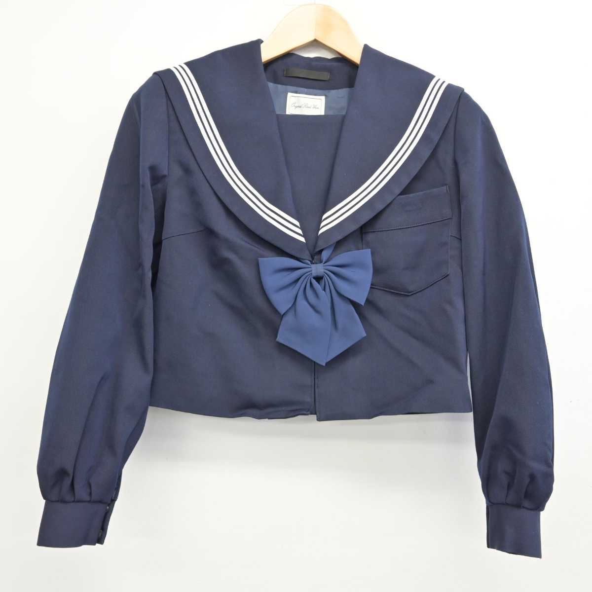 【中古】佐賀県 基山中学校 女子制服 3点 (セーラー服・スカート) sf059919