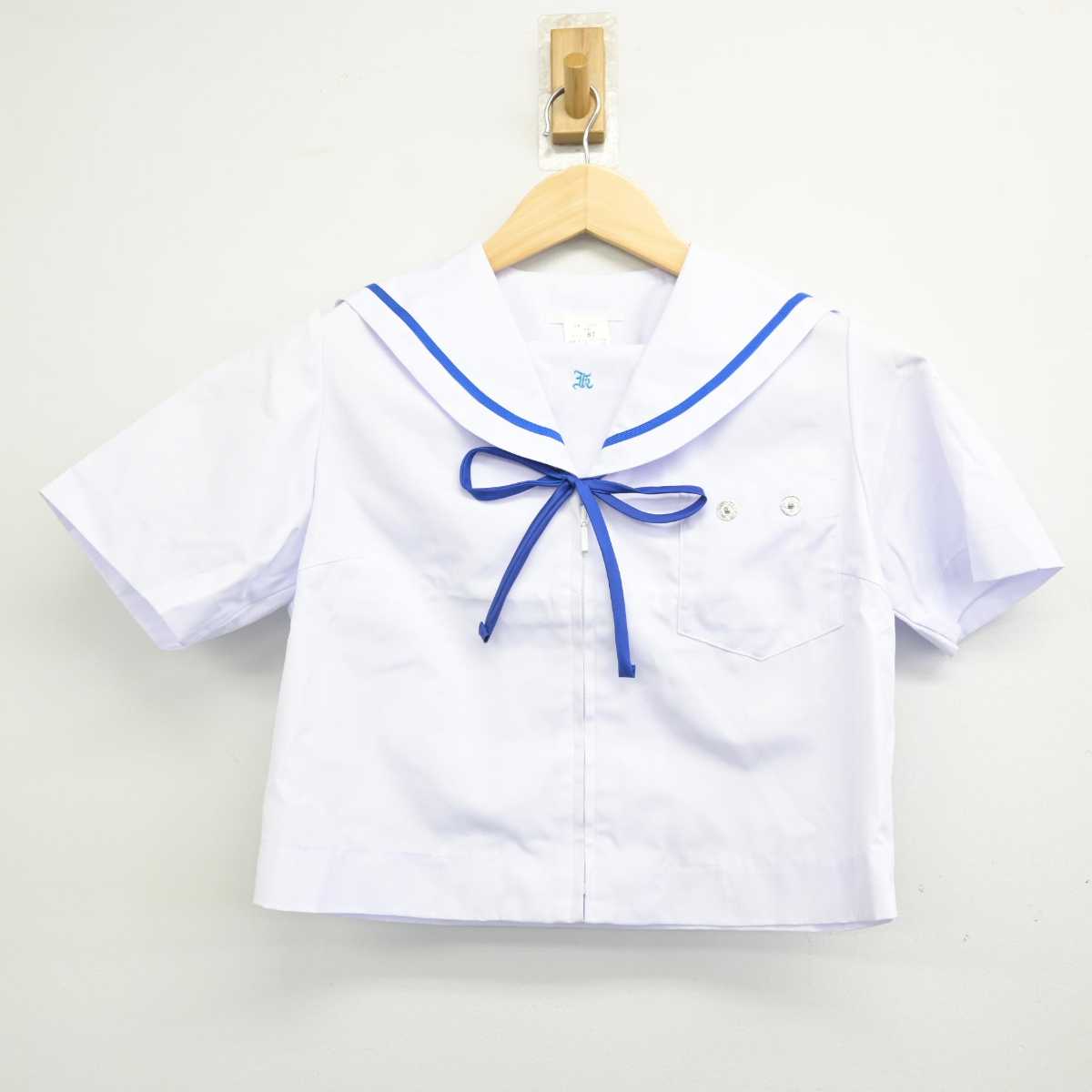 【中古】岐阜県 笠松中学校 女子制服 3点 (セーラー服・スカート) sf059921