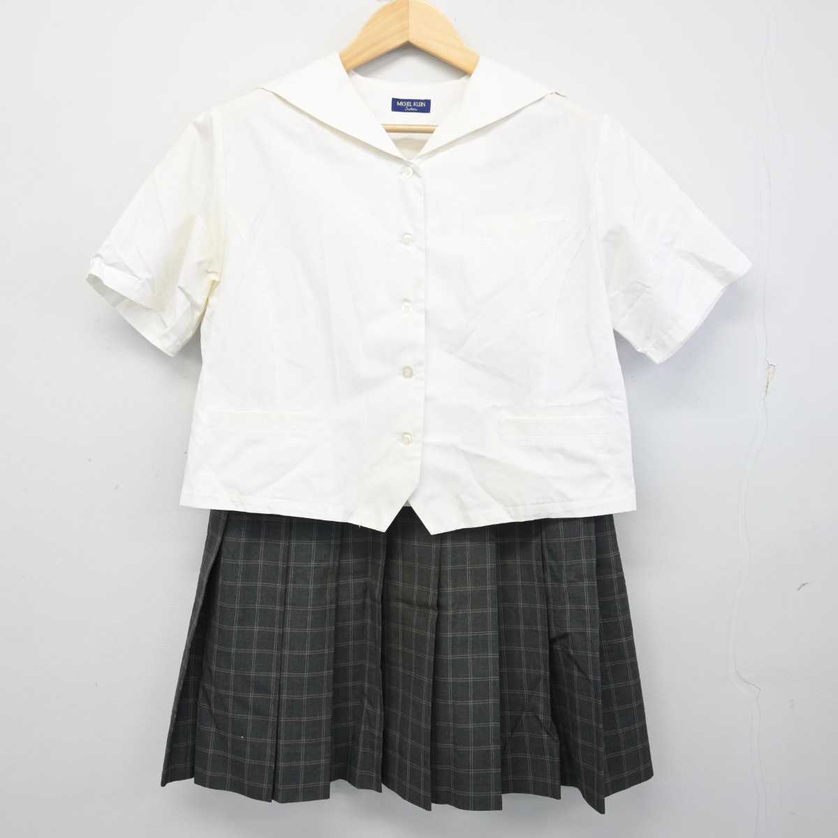 【中古】鳥取県 米子北高等学校 女子制服 2点 (セーラー服・スカート) sf059933