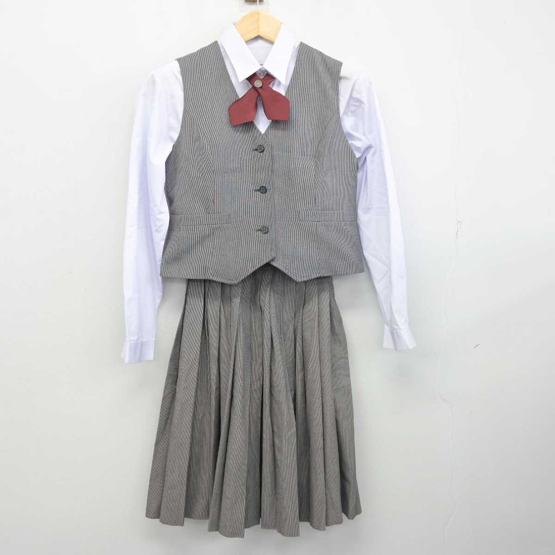 【中古】沖縄県 開邦中学校　 女子制服 5点 (ブレザー・ベスト・シャツ・スカート) sf059953