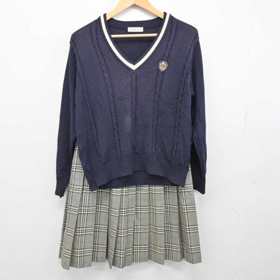 【中古】兵庫県 太子高等学校 女子制服 2点 (ニット・スカート) sf059960