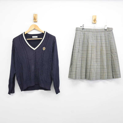 【中古】兵庫県 太子高等学校 女子制服 2点 (ニット・スカート) sf059960