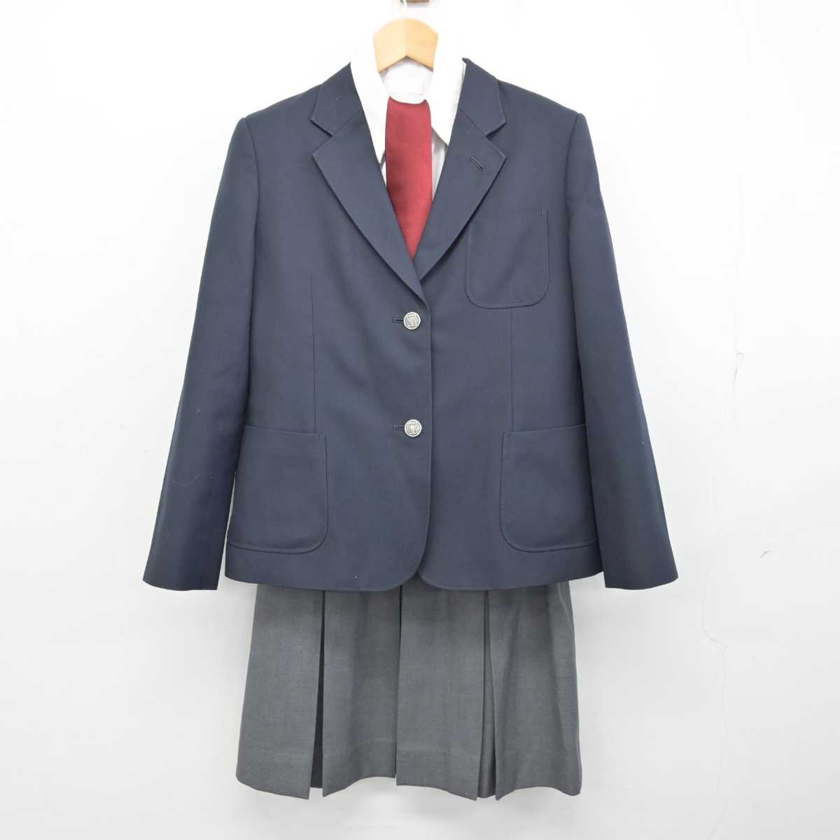 【中古】神奈川県 岸根高等学校 女子制服 4点 (ブレザー・シャツ・スカート) sf059964