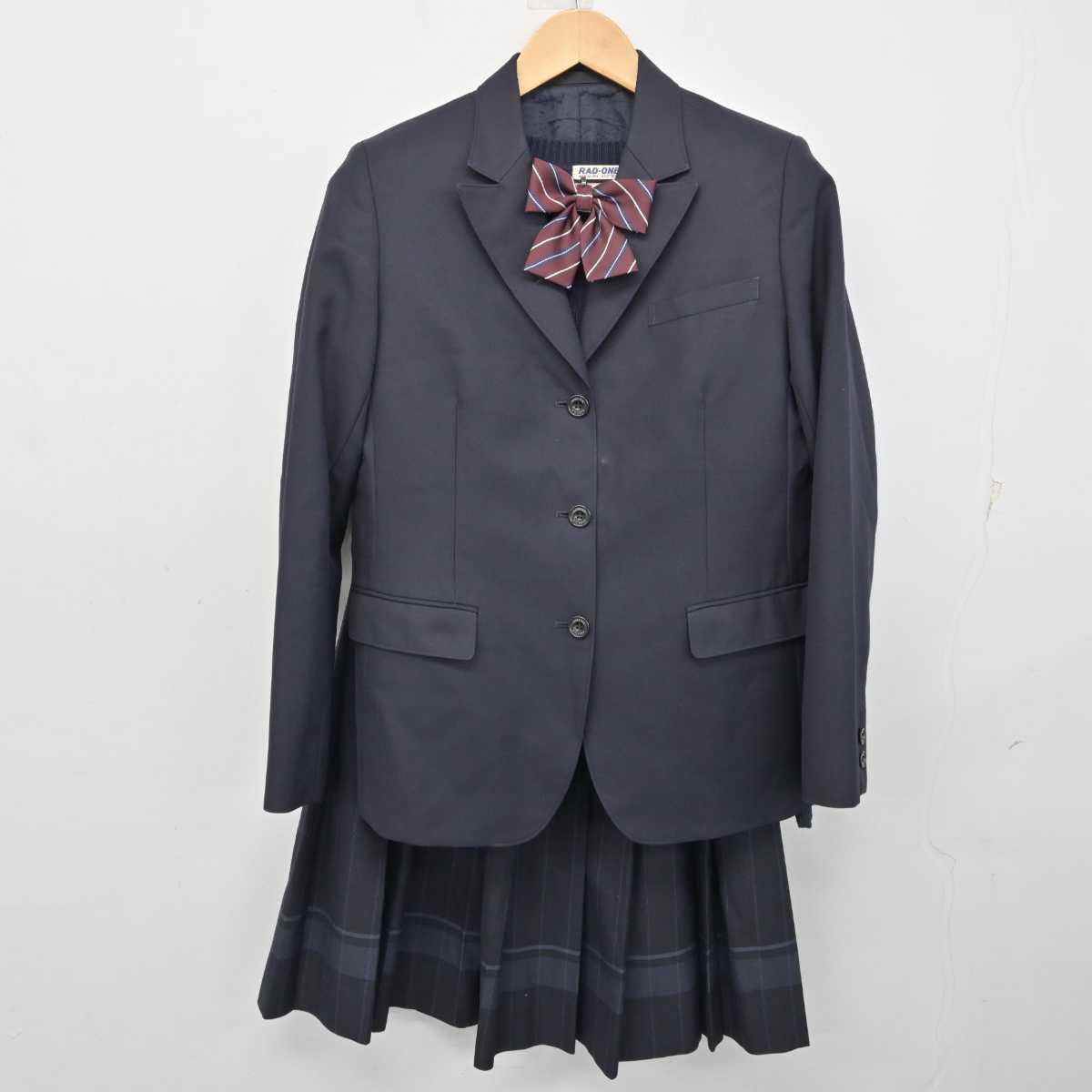 【中古】北海道 大麻高等学校 女子制服 4点 (ブレザー・ニット・スカート) sf059995