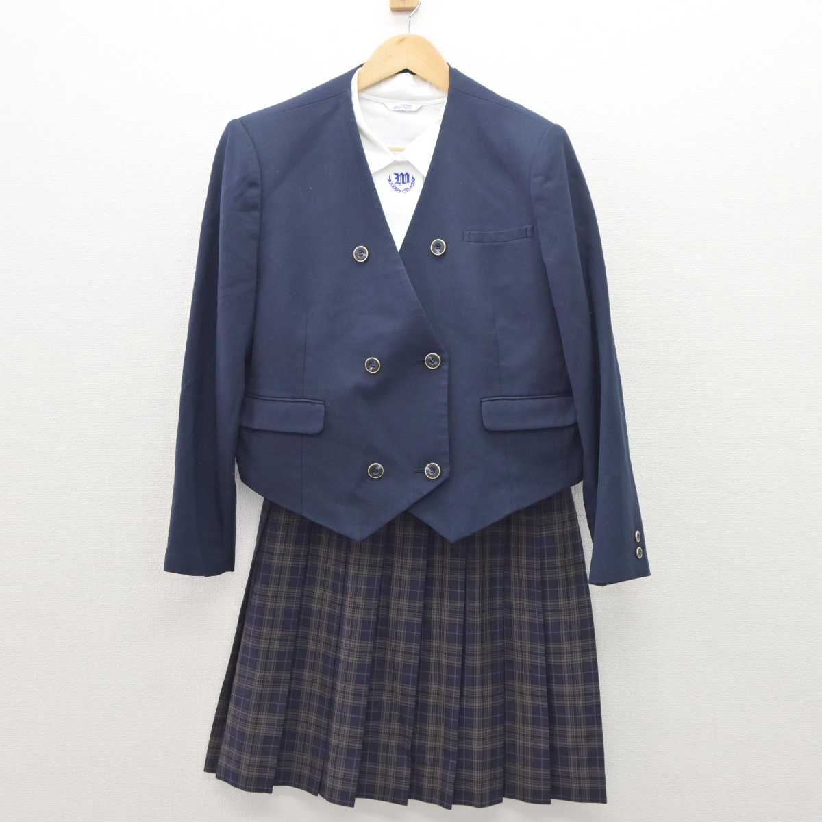 【中古】和歌山県 和歌山高等学校 女子制服 3点 (ブレザー・シャツ・スカート) sf060002