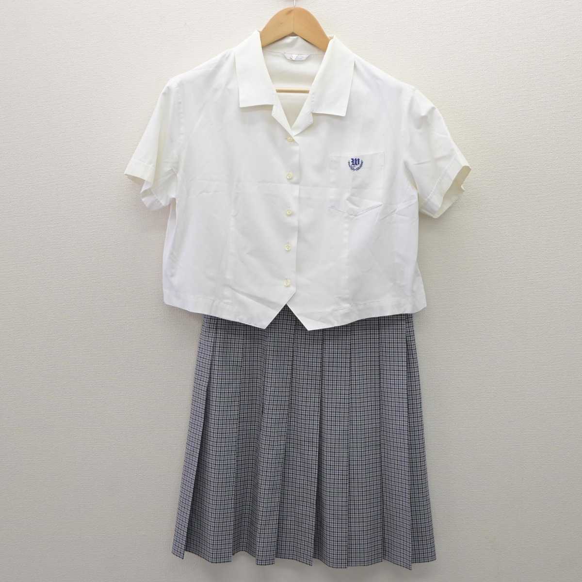 【中古】和歌山県 和歌山高等学校 女子制服 3点 (ニットベスト・シャツ・スカート) sf060003