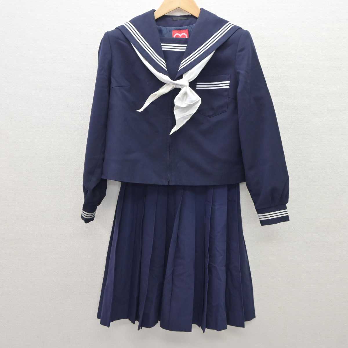 【中古】山口県 島田中学校 女子制服 3点 (セーラー服・スカート) sf060018