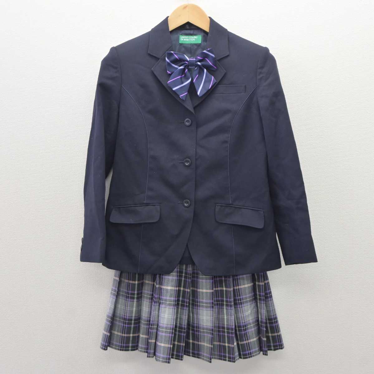 【中古】京都府 京都共栄学園高等学校 女子制服 3点 (セーラー服・スカート) sf060022