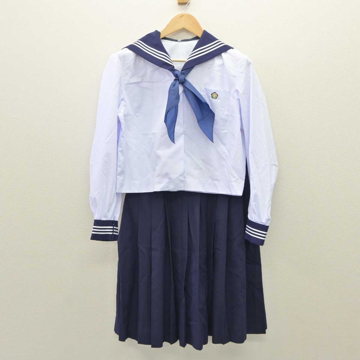 【中古】栃木県 真岡女子高等学校 女子制服 3点 (セーラー服・スカート) sf060024