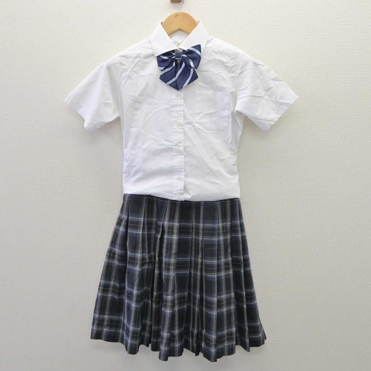 【中古】大阪府 浪速中学校 女子制服 4点 (シャツ・スカート) sf060032