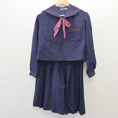 【中古】大阪府 大阪教育大学附属池田中学校 女子制服 4点 (セーラー服・ニット・スカート) sf060034