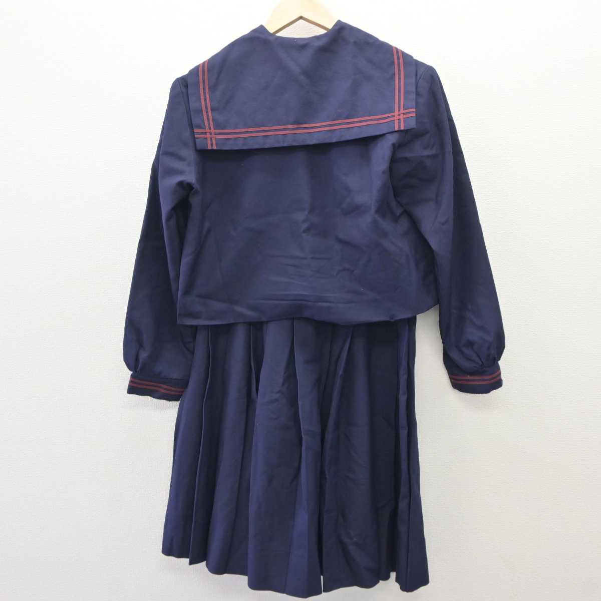 【中古】大阪府 大阪教育大学附属池田中学校 女子制服 4点 (セーラー服・ニット・スカート) sf060034