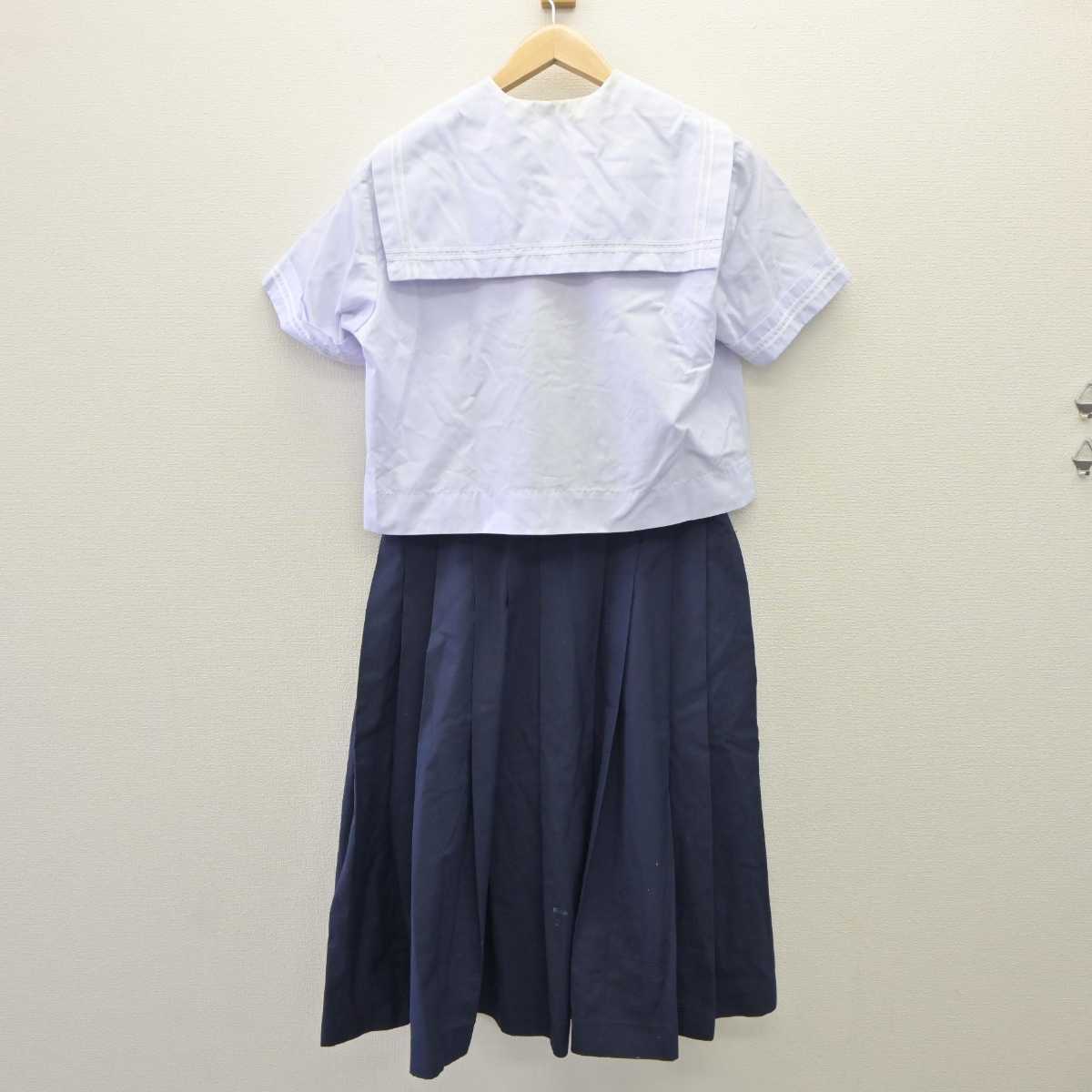 【中古】大阪府 大阪教育大学附属池田中学校 女子制服 2点 (セーラー服・スカート) sf060036