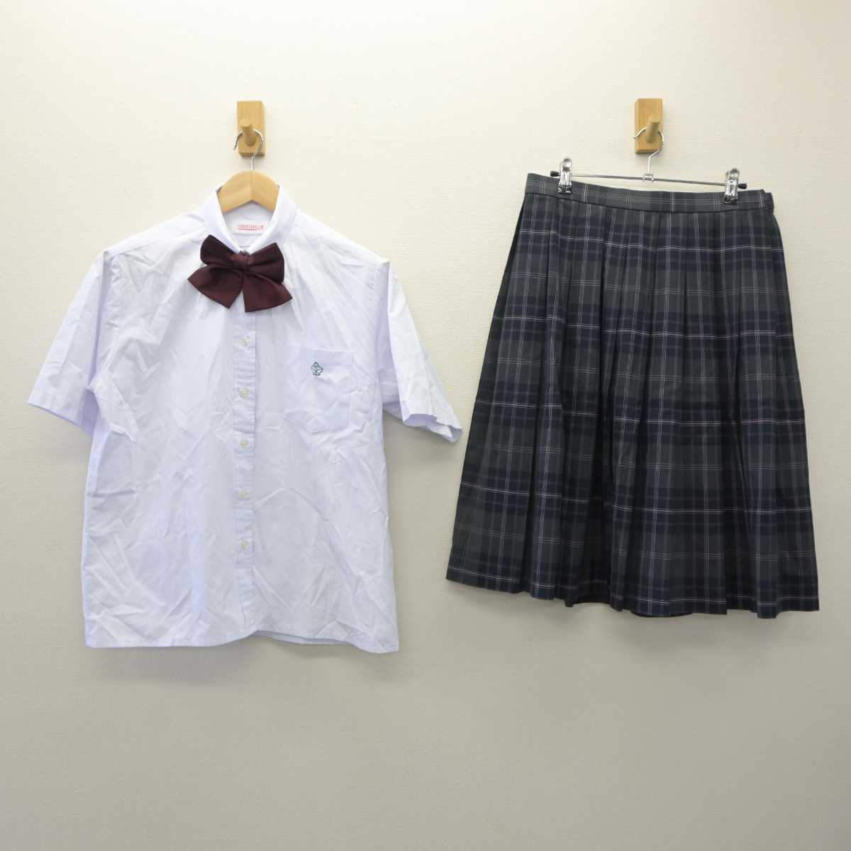 【中古】大阪府 箕面自由学園高等学校 女子制服 3点 (シャツ・スカート) sf060039